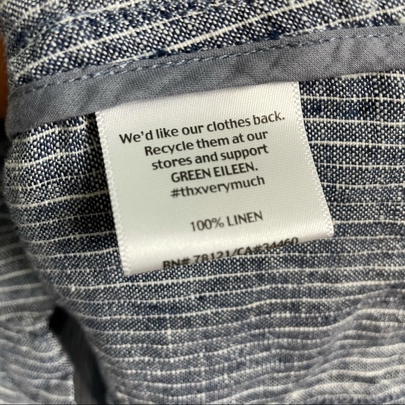 Eileen Fisher chambray railroad Linen Blazer - Picture 10 of 11